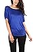 Love Melrose Womens Short Kimono Sleeve Boat Neck Dolman Tunic Top Side Shirring