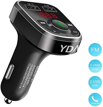 FM Transmitter,Wireless Bluetooth FM Transmitter Receiver Radio Adapter Car Kit with Handsfree Calling,Support Car Voltage Detection,MP3 Player,TF Card,Dual USB Car Charger for Samsung,iPhone,etc.