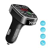 FM Transmitter,Wireless Bluetooth FM Transmitter Receiver Radio Adapter Car Kit with Handsfree Calling,Support Car Voltage Detection,MP3 Player,TF Card,Dual USB Car Charger for Samsung,iPhone,etc.