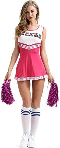 Ladies Cheer Sexy Dress High School Girl Uniform Cheerleader Fancy Dress Adult Cosplay Party Halloween Costume Outfit Cheerleader Uniform