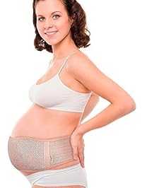 AZMED Maternity Belt, Breathable Abdominal Binder, Back Support, One Size, Beige