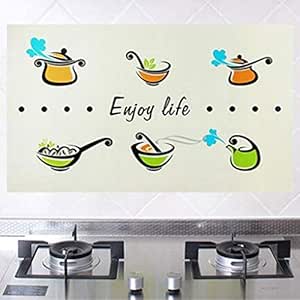 GYTFVB Etiqueta de la pared Cocina Chimenea Etiqueta a prueba de aceite