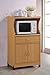 HODEDAH IMPORT Microwave Cart with One Drawer, Two Doors, and Shelf for Storage, Beech