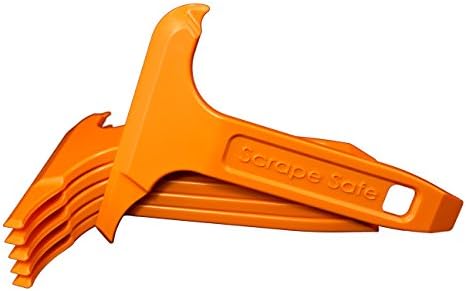 Scrape Safe - Non-Damaging ABS Plastic Multi-Edged Scraper Tool (Pack of 6, Orange)