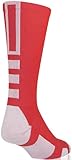 Baseline 2.0 Athletic Crew Socks (Red/White, Medium)