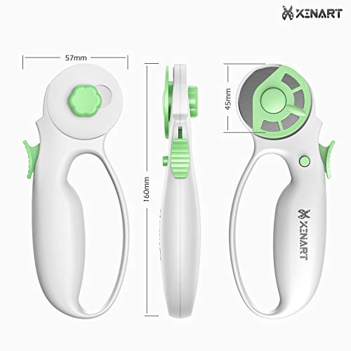 XINART 45mm Rotary Cutter for Fabric Safety Lock Ergonomic Classic