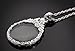 WaMLFac Unique Vintage Silver Color Ornate Elegant Long Chain Magnifying Glass Pendant Necklaces for Mothers Day