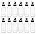Premium Vials, 12, Clear, 1 oz Glass Bottles, with Black Fine Mist Sprayers (Clear)