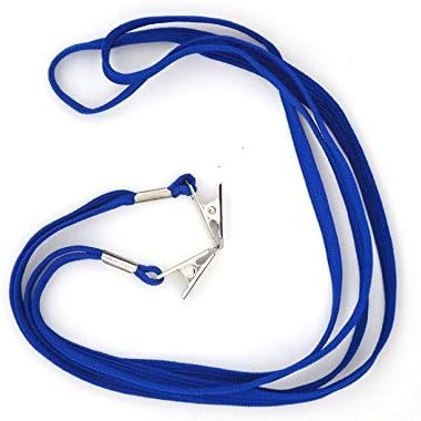 Name Tags 50 Pack Lanyards with Bulldog Clip and 50 Pack Waterproof Clear Plastic Vertical Name Tag Badge ID Card Holders(Blue) - Image 4