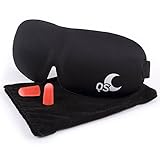 Sleep Mask, Light Blocking, Features Memory Foam, Insomnia Aid, Includes Carry Pouch and Ear Plugs, For Travel, Shift Work, Meditation, Migraines by Quiet Sound