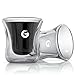 Coffee Gator Espresso Shot Glasses - Cool-touch Thermal Cups - 2.7 ounce 2-pack