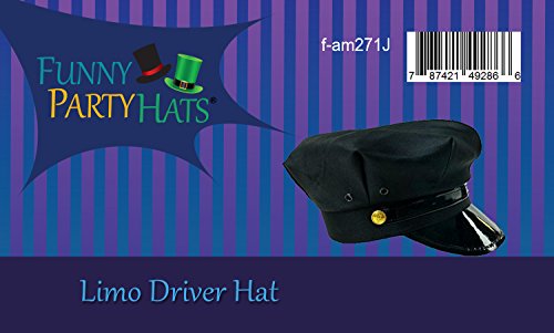Black Chauffeur Limo Driver Costume Hat