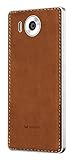 Mozo Microsoft Lumia 950 Qi Wireless Charging Back Cover Case with NFC - Cognac/Silver
