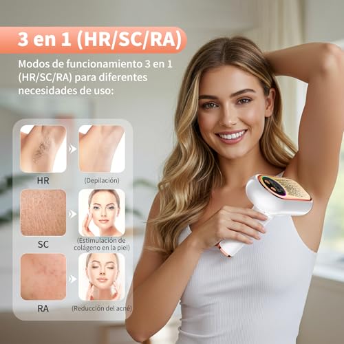 NIKYJM IPL Laser Epilator 10 cm2 Large Caliber, Innovative 3 in 1 Function, 9 Energy Levels, Epilator Pulsed Light for Bikini, Armpits, Face, Body