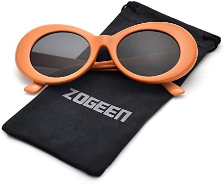 ZOGEEN Bold Retro Oval Mod Thick Frame Sunglasses Clout Goggles with Round 1212 (Yellow&amp;Black)