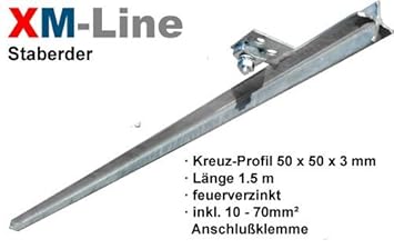 Staberder/Kreuzerder/feuerverzinkt / 1.5 m, 1,5m mit Anschlußklemme