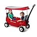 Radio Flyer Deluxe All-Terrain Pathfinder Wagon with Canopy All-terrain air tires for a smooth ride