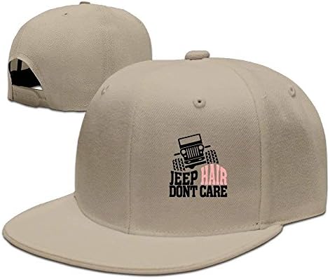 Jeep Hair Dont Care Unisex Snapback Adjustable Flat Bill Baseball Cap Cap Logo