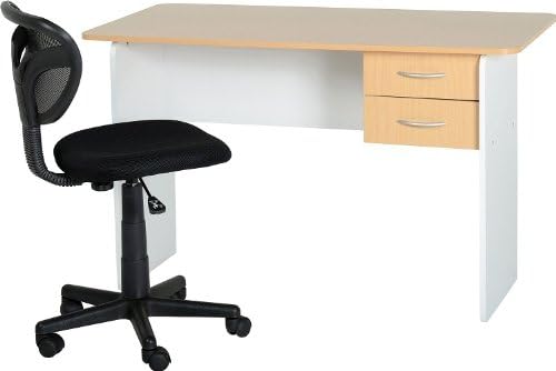 Furniture Group Jenny 2 Drawer Study Desk in Beech/White