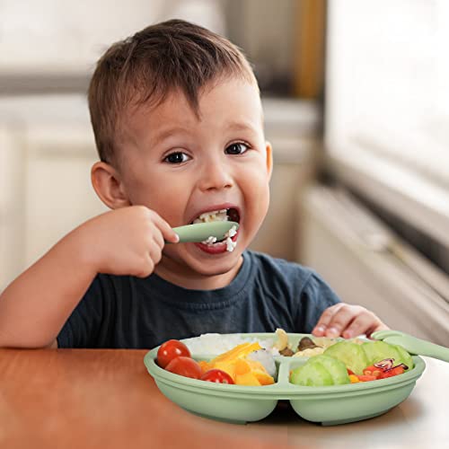 Yoofoss Toddler Plates with Lids Suction Plates for Baby 100