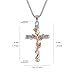 SNZM Rose Cross Necklace for Women Silver Flower Pendant Necklace in White/Rose Gold Plated Valentine Days Gift Birthday Jewelry Gifts for Mom Wife Grandma 18-20 inches