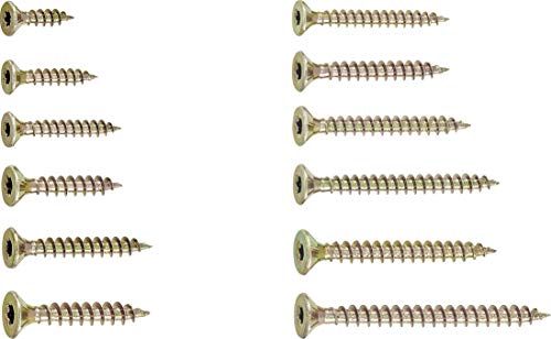 Connex Universalschrauben-Sortiment 900-teilig - Diverse Größen - Senkkopf - TX-Antrieb - Vollgewinde - Gelb verzinkt… – Bild 5