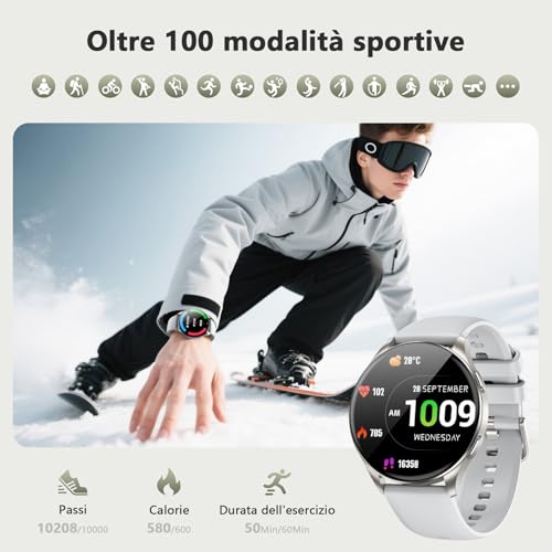 Blackview Smartwatch for Men and Women, Make and Answer Calls, Fitness Smartwatch with 1.43 Inch HD AMOLED / 112+ Sports/SpO2/Sleep Monitor/Heart Rate Monitor for Android IOS