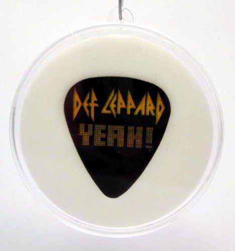 Def Leppard "YEAH!" Guitar Pick With MADE IN USA Christmas Ornament Capsule