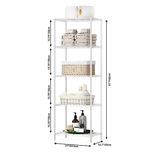 HOMEFORT 5Tier Wire Shelving 5 Shelves Unit Metal Storage Rack Durable Organizer Perfect for