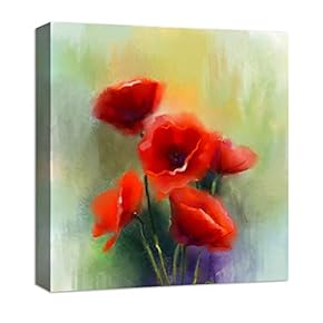 Canvas Wall Art Abstract Beautiful Bunch of Flowers Painting Artwork for Home Prints Framed - 12x12 inches