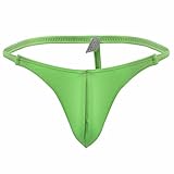 FEESHOW Men's Stretchy G String Thong T Back Underwear Briefs Green One size