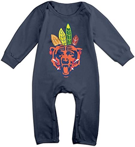 ElishaJ Chicago Sports Football Logo Mixed Babys Long Sleeve Romper Jumpsuit Navy Size 12 Months