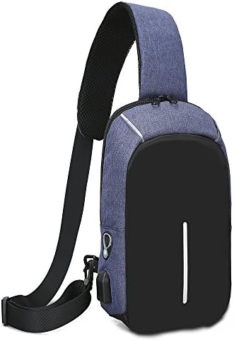 Sling Bag Crossbody Anti Theft Chest Backpack Shoulder Bag Lightweight Shoulder Slim Multipurpose Bag with USB Charging Port