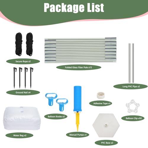 Drado Reusable Balloon Arch Kit, 3 * 2.7m Wide Adjustable Balloon Arch Stand Set, Wedding Wedding Birthday Party Decoration Fibre Pole(1700g)