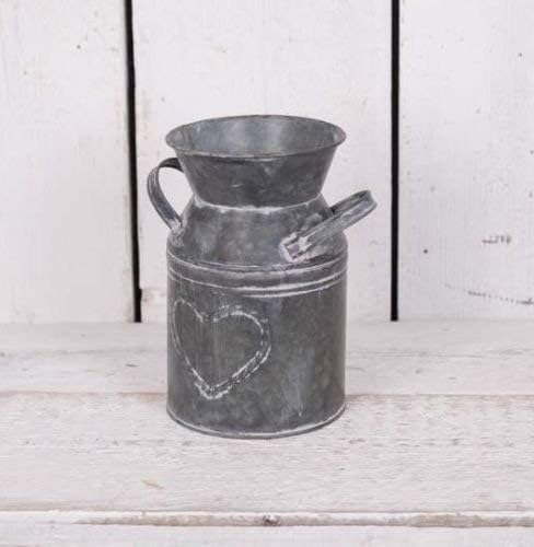 Homes on Trend Metal Milk Churn Flower Pot Vase Jug Vintage Shabby Rustic Decoration Ornament Wedding - Dark Grey