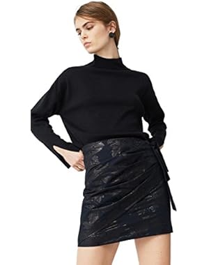 Mango Women's Draped Jacquard Skirt