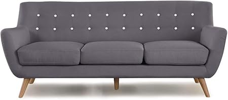 Designetsamaison Canapé Scandinave 3 Places Gris Nils