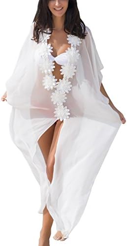 Glomeen Women's Maxi Beach Dress Sheer Bikini Swimsuit Cover Up Swimwear Beachwear
