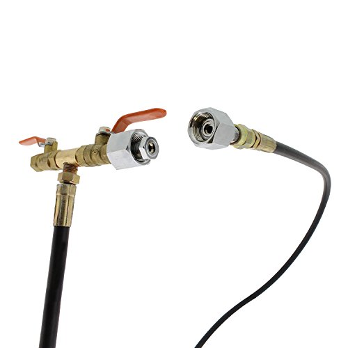 CO2 Gas Refill Station – Hose with 1/4" Inch Fittings & Dual Valve – Fill Beer Brew Keg, Aquarium, Paintball, Welding Tank Refiller