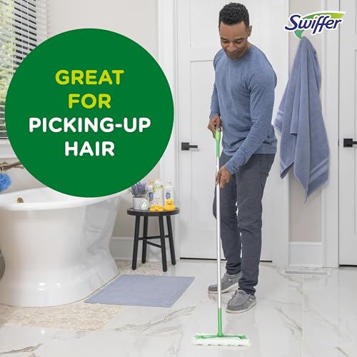 SWIFFER SWEEP + MOP, DRY PADS REFILL, FLOOR CLEANER FOR DIRT, DUST, HAIR, CLEANING CLOTHS FOR MOPPING HOME, BATHROOM, KITCHEN, ALL PURPOSE MULTI-SURFACE FLOOR WIPES, HEAVY DUTY, GAIN, 40CT