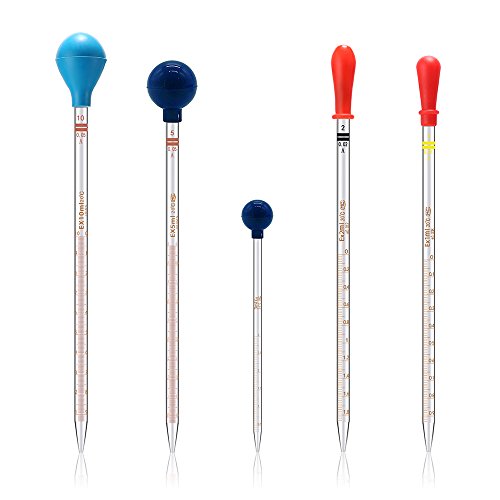 Thick Glass Graduated Dropper Pipettes with Caps Set of 5(1ml 2ml 3ml 5ml 10ml) - Thumbnail 6