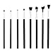Makeup Eye Brush Set - Eyeshadow Eyeliner Blending Crease Kit - 8 Essential Makeup Brushes - Pencil, Shader, Tapered, Definer -Make You Look Flawless (Silver)