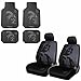 U.A.A. Inc. 8pc Star Wars Darth Vader Black Seat Covers Front Rear Rubber Floor Mats Set New