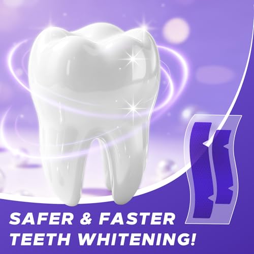 Purple Teeth Whitening Strips 28 Count - 14 Days Treatment Whitener Strips with Non Slip & Enamel Safe & Non Sensitive, Teeth Whitening Kit for Coffee, Wine Stains Removal Fastly (28 Strips - Purple)