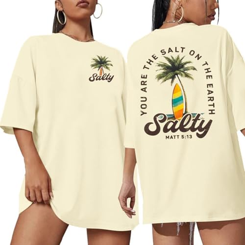 Summer Hawaiian Shirts for Women Oversized Beach Shirt Salty Tshirt Cute Vacation Tops at Amazon
