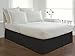 Luxury Hotel Tailored Bed Skirt, Box Pleats, 14 Inch Drop, King, Black