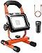 TACKLIFE Rechargeable LED Work Light, 15w Portable Flood Light, Waterproof IP65 Emergency Light, Portable Light for Camping, Fishing, USB Output for Mobile Device, 6000k Color Temperature