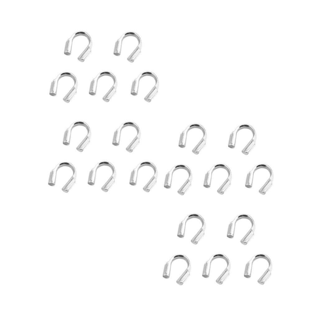 Milisten 100pcs Wire Guardian Wire Cable Protector U Shape Wire Guard Loops Jewelry Making Accessories for Earrings Bracelet Necklace 5mm Silver