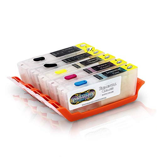 Edible Ink Cleaning Cartridges for Canon CLI-251 & PGI-250 (5 pack) with RESETTABLE CHIPS