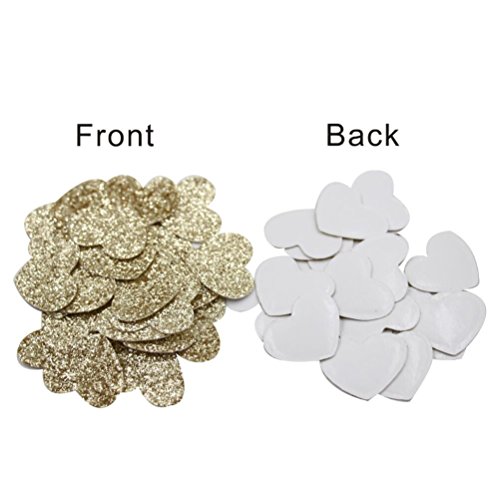 Mybbshower Gold Glitter Heart Stickers Engagement Party Wedding Invitation Decoration Envelope Seals Pack of 200